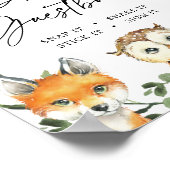 リトルウッドランド赤ちゃんシャワー写真ゲストブックサイン ポスター (角)