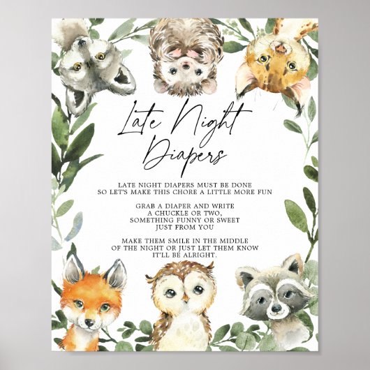 リトルウッドランド赤ちゃんシャワー深夜おむつポスト ポスター (正面)