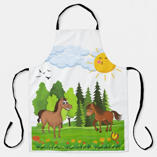 リトルウマデザイン 子供へ エプロン (正面)