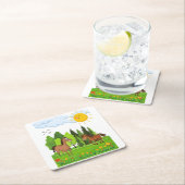 リトルウマデザイン 子供へ スクエアペーパーコースター (インサイチュ)