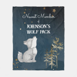 リトルウルフをテーマにしたベビー フリースブランケット