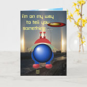 リトルエイリアンハッピーバースデー カード (黄色い花)