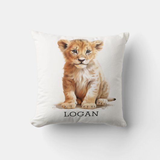 リトルエクスプローパーソナライズされたラー – ライオンCub クッション (正面)