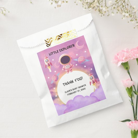 リトルエクスプローモダンラーパープルベビーシャワー フェイバーバッグ (封をした状態)