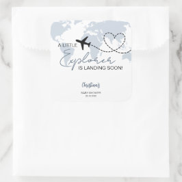 リトルエクスプローラーアドベンチャーブルーベビーシャワー スクエアシール