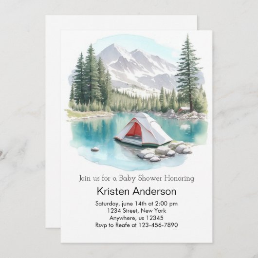 リトルエクスプローラースターリーナイトアドベンチャーベビーシャワー 招待状 (正面/裏面)