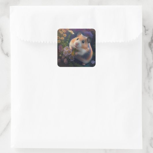 リトルエクスプローラーハムスターステッカー スクエアシール (バッグ)