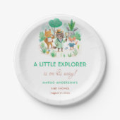リトルエクスプローラーフォレスト探偵少年の赤ちゃんシャワー ペーパープレート (正面)