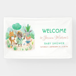 リトルエクスプローラーフォレスト探偵少年の赤ちゃんシャワー 横断幕