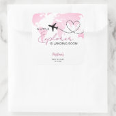 リトルエクスプローラーワールドマップピンク赤ちゃんシャワー スクエアシール (バッグ)