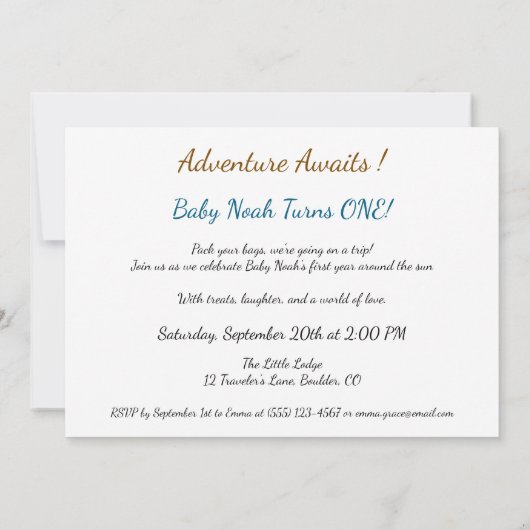 リトルエクスプローラー1st誕生日パーティー 招待状 (裏面)