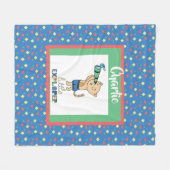 リトルエクスプローラー、かわいい子供用オリジナルギフト フリースブランケット (正面(横))