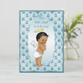 リトルエスニックボーイエンジェルブルーバラベビーシャワー 招待状 (スタンド正面)