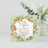 リトルエレガントかわいこちゃんシトラスオレンジウォーターカラーバブ 招待状 (スタンド正面)