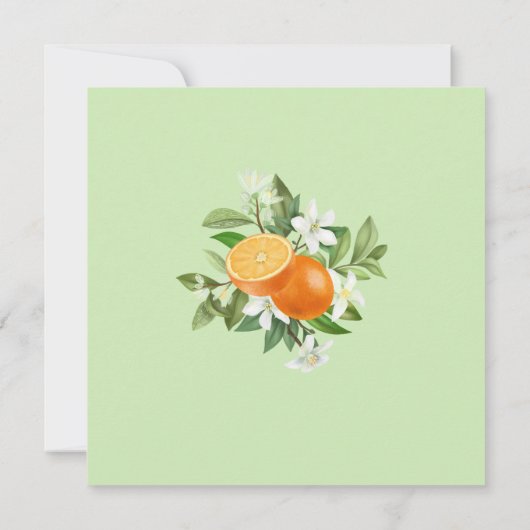 リトルエレガントかわいこちゃんシトラスオレンジウォーターカラーバブ 招待状 (裏面)