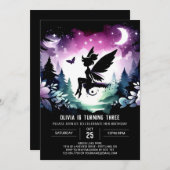 リトルエレガントフェアリー誕生日 招待状 (正面/裏面)