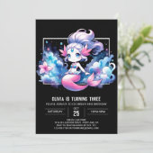リトルエレガントマーメイド誕生日 招待状 (スタンド正面)