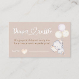 リトルエレファントウォーター色おむつラッフル エンクロージャーカード