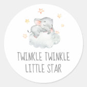 リトルエレファントガールきらびやかな小さな星 ラウンドシール (正面)