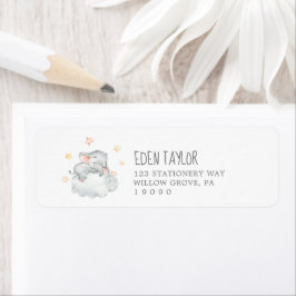 リトルエレファントガールベビーシャワー差出人住所 ラベル