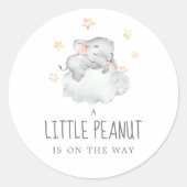 リトルエレファントガールリトルピーナッツ赤ちゃんシャワー ラウンドシール (正面)