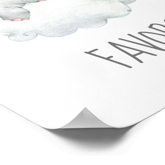 リトルエレファントガール赤ちゃんシャワー親善署名 ポスター (角)