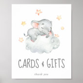 リトルエレファントベビーガールカードとギフトサイン ポスター (正面)