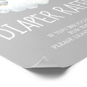 リトルエレファントボーイグレー赤ちゃんシャワーおむつラッフル ポスター (角)