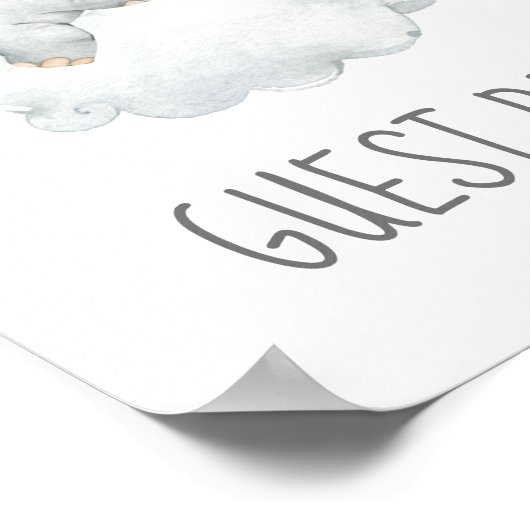 リトルエレファントボーイ赤ちゃんシャワーゲストブックサイン ポスター (角)