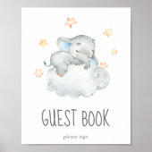 リトルエレファントボーイ赤ちゃんシャワーゲストブックサイン ポスター (正面)