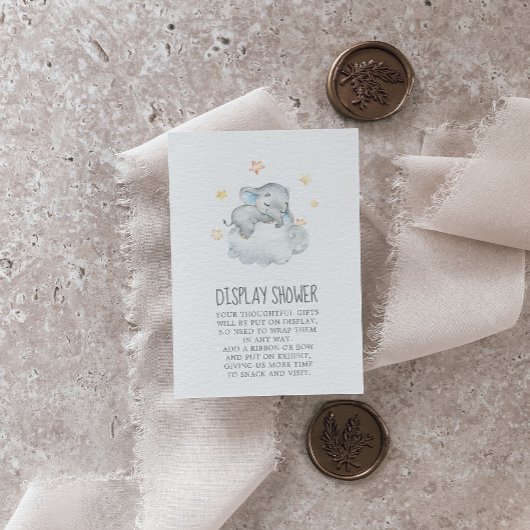 リトルエレファントボーイ赤ちゃんシャワー表示シャワー エンクロージャーカード