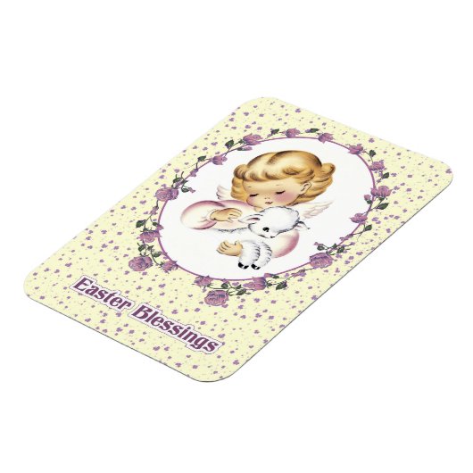 リトルエンジェルと子羊のイースターギフト マグネット (左側)