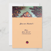 リトルエンジェルス モノグラム ブライト アンティーク ブルー ピンク 招待状 (裏面)