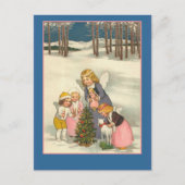 リトルエンジェルズインスノーホリディグリーティングカード シーズンポストカード (正面)