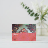 リトルエンジェルズモノグラムアンティークブルーレッドピンク 名刺 (スタンド正面)