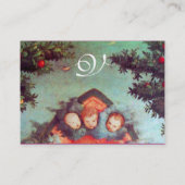 リトルエンジェルズモノグラムアンティークブルーレッド 名刺 (裏面)