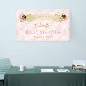 リトルエンジェルピンク金ゴールドガールエスニック 横断幕 (トレードショー)