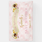 リトルエンジェルピンク金ゴールドガールエスニック 横断幕 (縦)