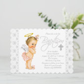 リトルエンジェルベビーガールバプテスマ 招待状 (スタンド正面)