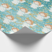 リトルエンジェルホリデイ紙アクア ラッピングペーパー (角)
