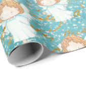 リトルエンジェルホリデイ紙アクア ラッピングペーパー (ロールコーナー)