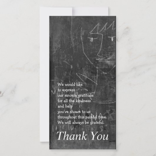 リトルエンジェル3子供スケッチ悔やみや弔慰サンキューユン サンキューカード (正面)