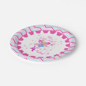 リトルエンジェル4th誕生日紙プレート ペーパープレート (アングル)