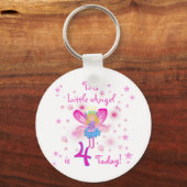 リトルエンジェル4th誕生日Tシャツとギフト キーホルダー (正面)