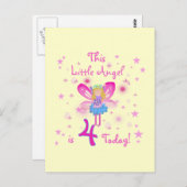 リトルエンジェル4th誕生日Tシャツとギフト ポストカード (正面/裏面)