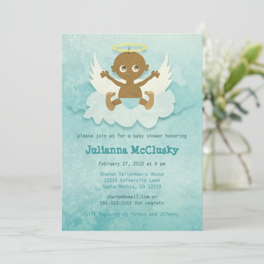 リトルエンジェル – 少年 – アフリカ系アメリカ人 招待状 (スタンド正面)