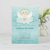 リトルエンジェル – 男の子または中立 – 白人 招待状 (スタンド正面)