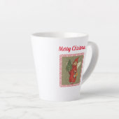 リトルエンビクトリアンジェルホールディングクリスマスツリーレッド  カフェラテマグ (右アングル)