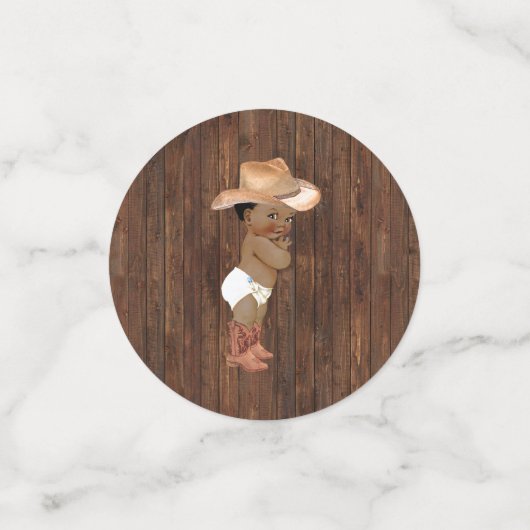 リトルオウムカウボーイウェスタンベビーシャワーテーブルデコール コンフェッティ (スモール正面)