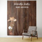 リトルオウムベビーカウボーイウェスタンベビーシャワー背景 タペストリー (インサイチュ)